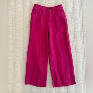 Zara Kids - Size 7/8 - Vibrant Barbie Pink Linen Trousers